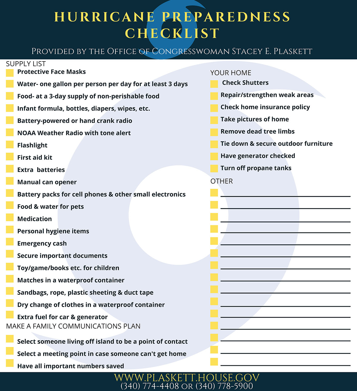 Hurricane Preparedness Checklist